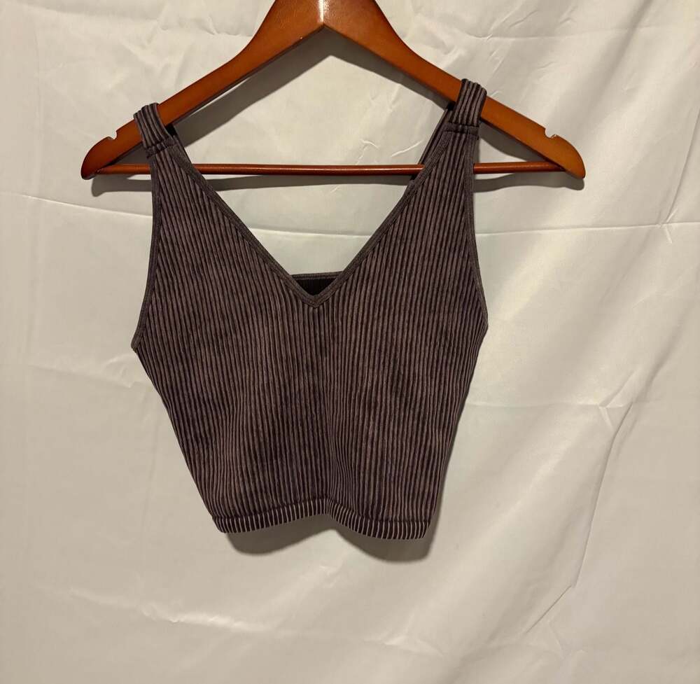 90 Degree by Reflex Ribbed Alamo V-Neck Tank Top - Medium